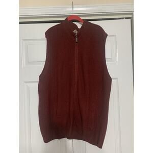 Vintage 90’s Y2K Scandia Woods Burgundy W Color Cardigan Sweater Vest Preppy XXL
